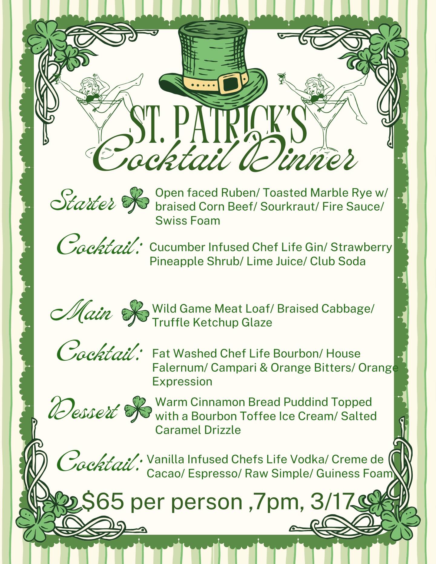 St. Patrick's Cocktail Dinner
