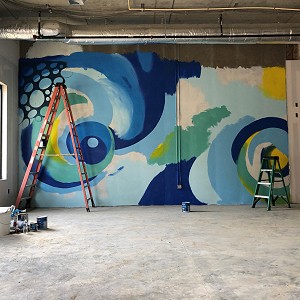 Mural Installation at 3800 Acqua at Bridgeport
