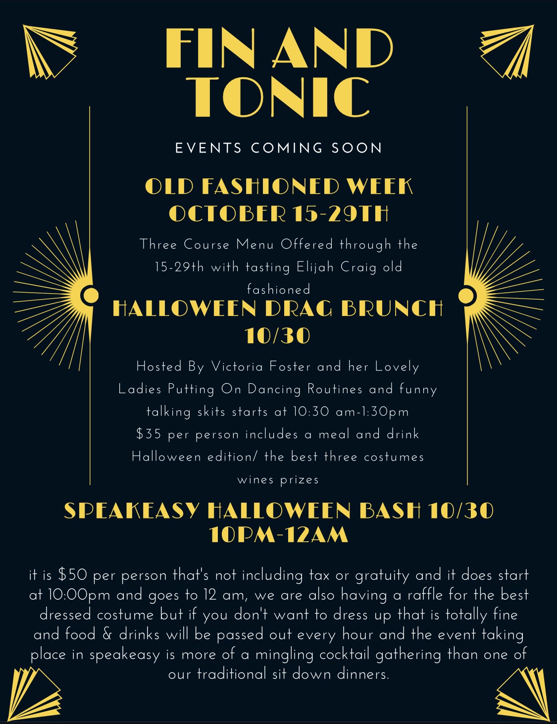 Fin & Tonic Old Fashioned Week